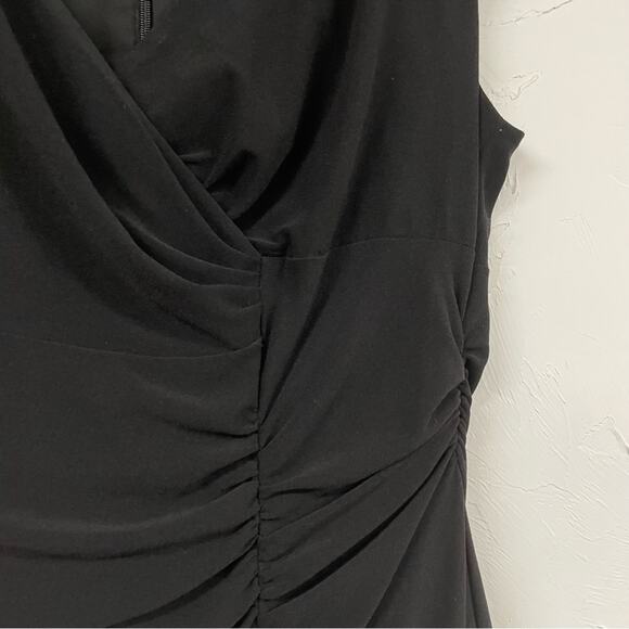 Kay Unger Black Cap Sleeve Womens Mini Sheath Dress 12 Dark Academia Preppy - Picture 4 of 9